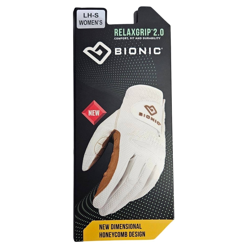 Bionic RelaxGrip 2.0 Womens Golf Glove White Tan Left‎ Hand Small GFR2-W-L-CM-SM